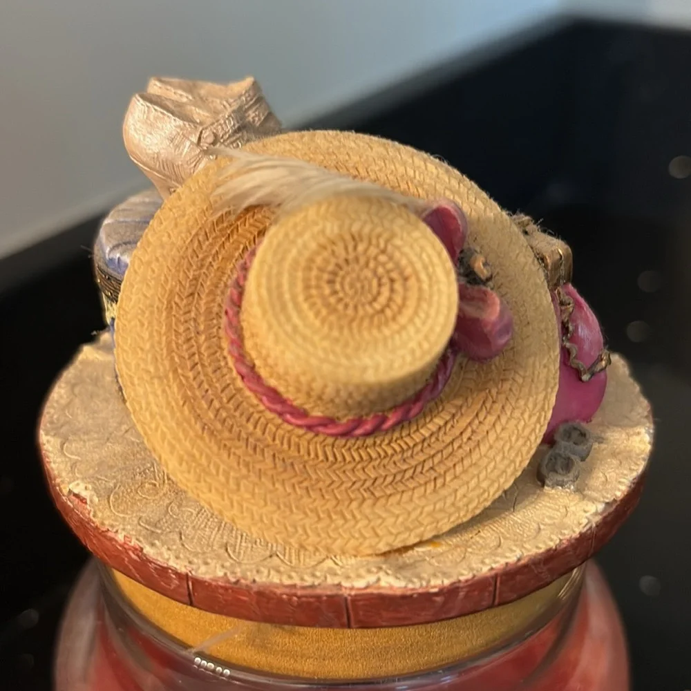 Vintage Yankee Candle Victorian Shabby Chic Hat, Gloves, Feminine Candle Topper - Picture 4 of 10